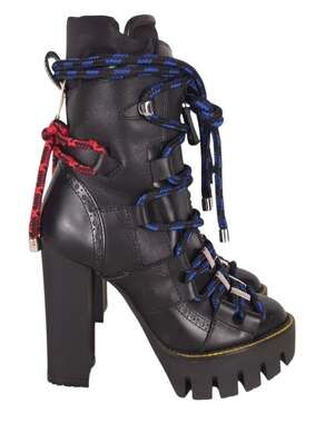 DSquared2 Platform Hiking Lace Up Ankle Boots US 5 EU 35 Womens Black $1250